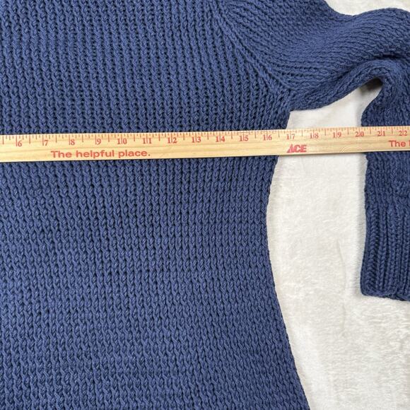 VTG Ralph Lauren Rare Hand Knit Sweater Navy Blue Woven Anchor Size S Nautical - Picture 6 of 8